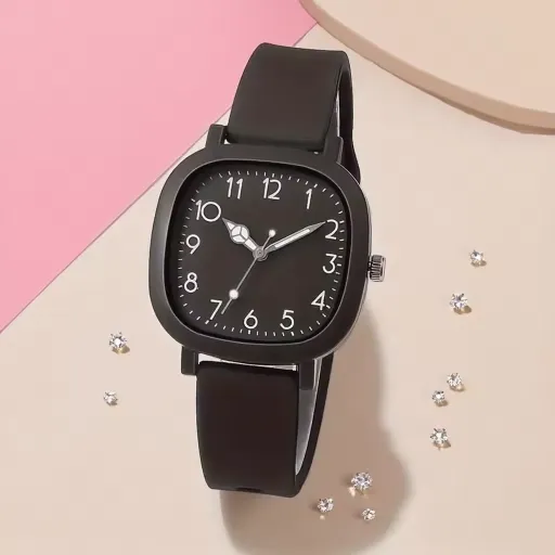  Ladies Causal Bracelet Silicone Strap Quartz 